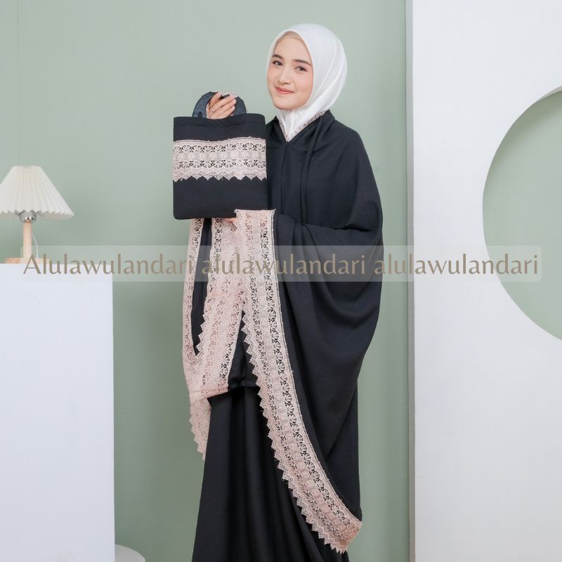 mukena  resleting 2 in 1 dewasa jumbo katun renda giper mewah MIRANTI series