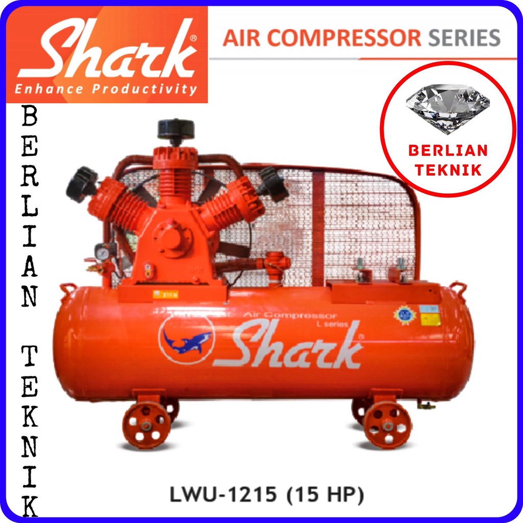 Kompresor Angin Shark 15 HP LWU 1215 Air Compressor Unloading