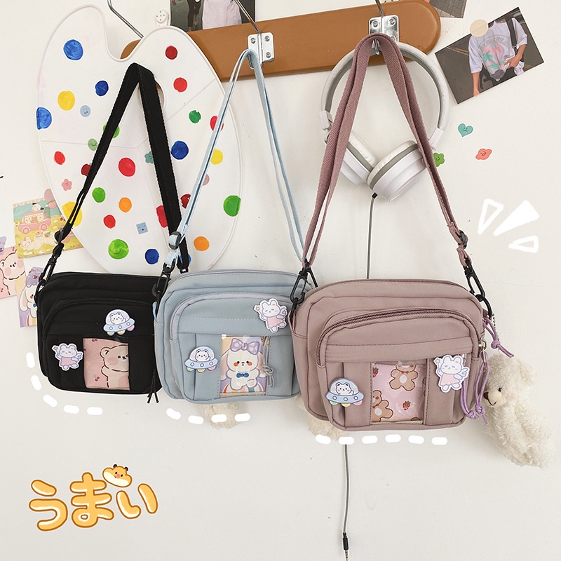 [BISA COD] S9999 Tas Canvas Tas Selempang Wanita Korea Sling Bag Perempuan Tahan Air Stylish