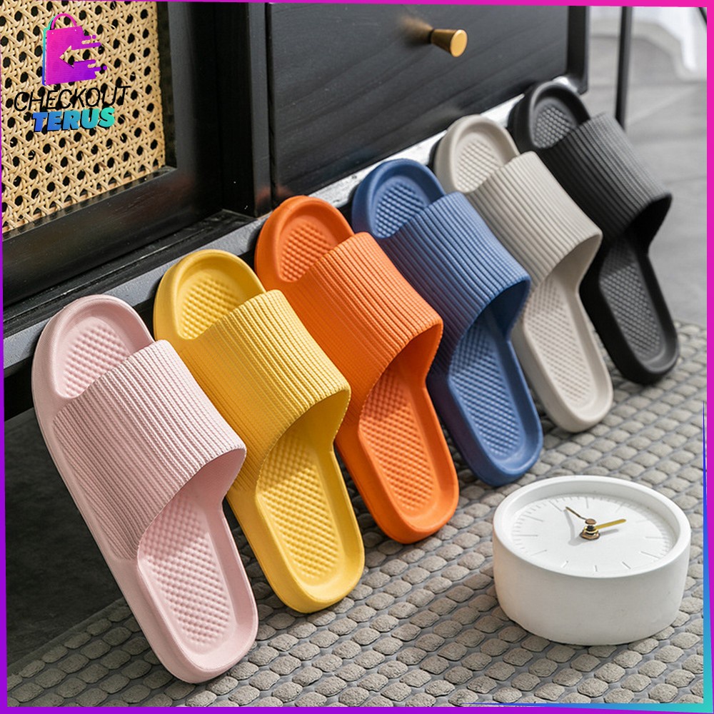 CT S52 Sandal Slop Rumah Hotel Bahan Eva Sendal Karet Kamar Mandi Empuk Anti Slip Wanita Pria Couple