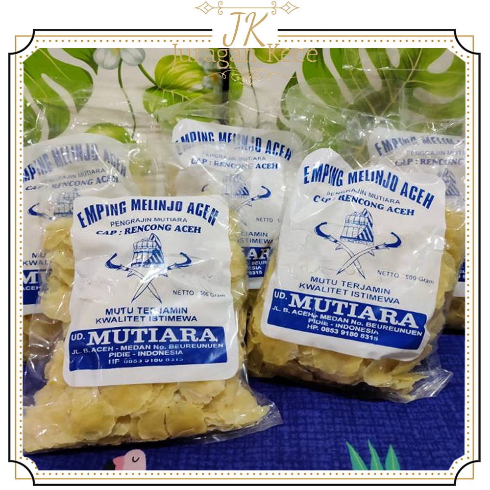 

Emping Aceh Melinjo Super Tipis Mutiara Grade A Khas Asli Aceh 500 gram