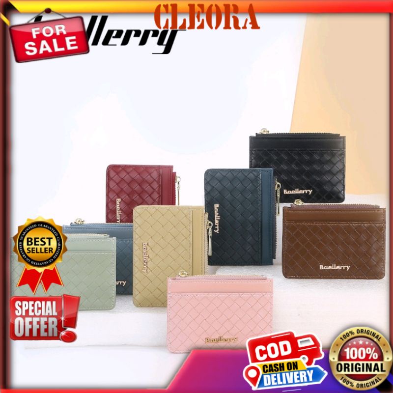 Dompet Kartu BAELLERRY Original Wanita Bahan Kulit PU Leather Premium Kekinian Import Terbaru Lucu C