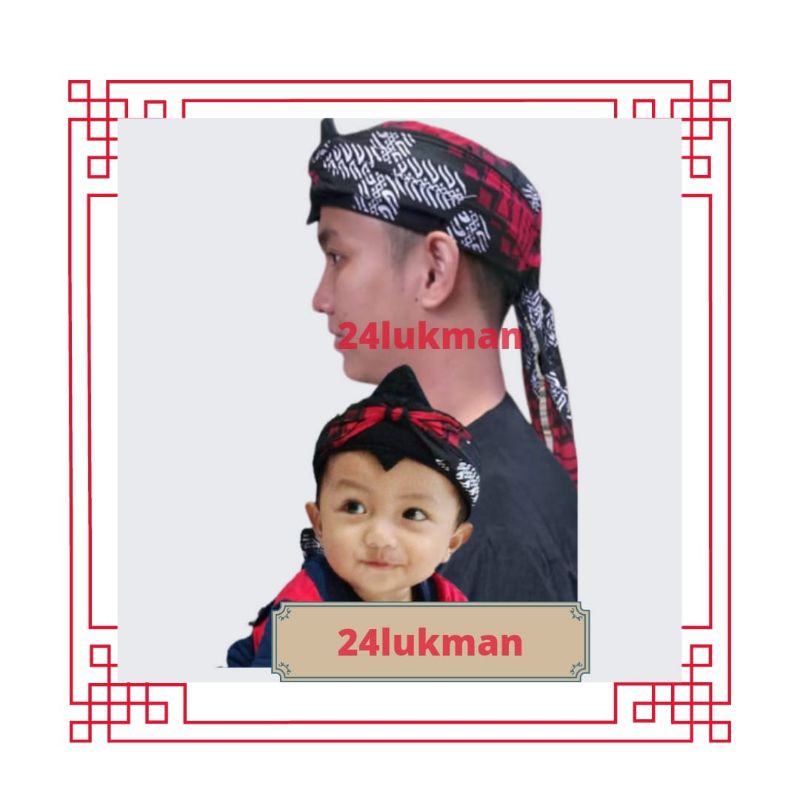 Topi Belangkon iket sunda couple ayah dan anak laki-laki kekinian produksi sendiri