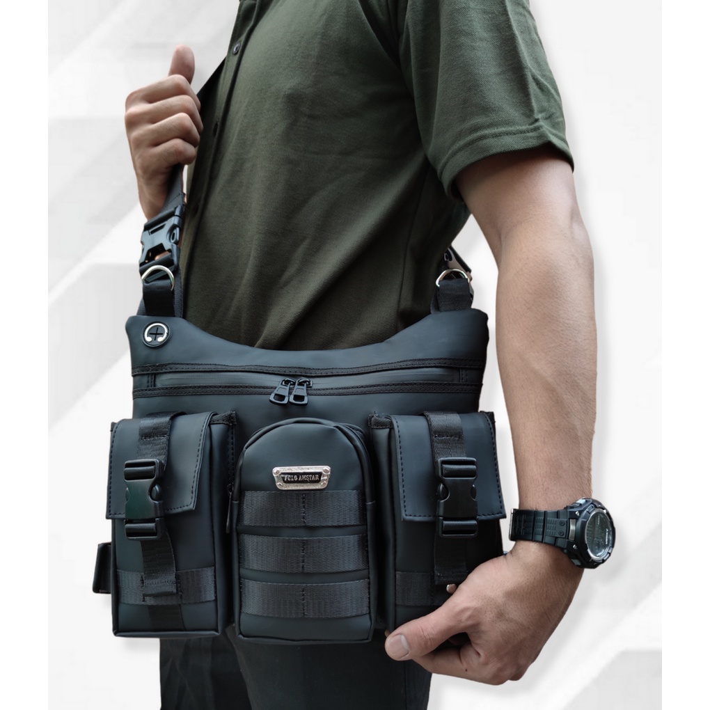 Tas Dada ANTI AIR 2 Fungsi Polo Amstar Tas Dada &amp; Selempang Bahan Ballon Tebal Anti Air Premium Quality Tas Pria Wanita Chest Bag
