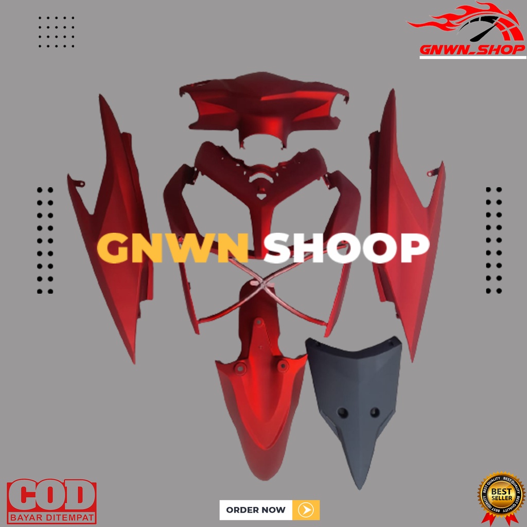 Cover body full halus Vario 125 OLD merah doff Murah
