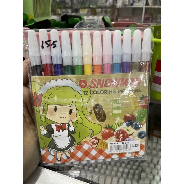 

Spidol snowman kecil aseli 12 warna