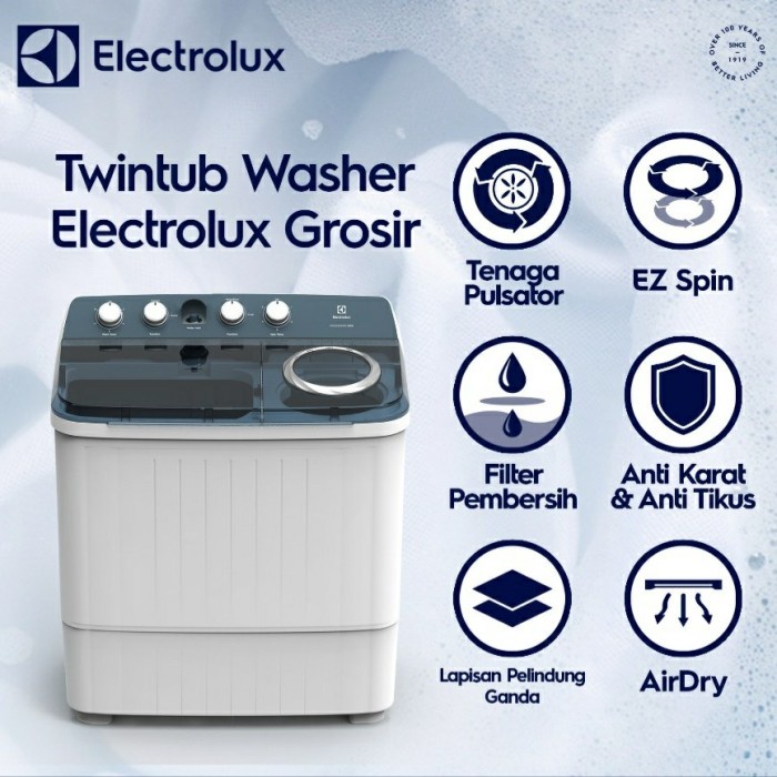 Electrolux EWS87262WA Mesin Cuci 2 Tabung 7 Kg | Twin Tub EWS 87262