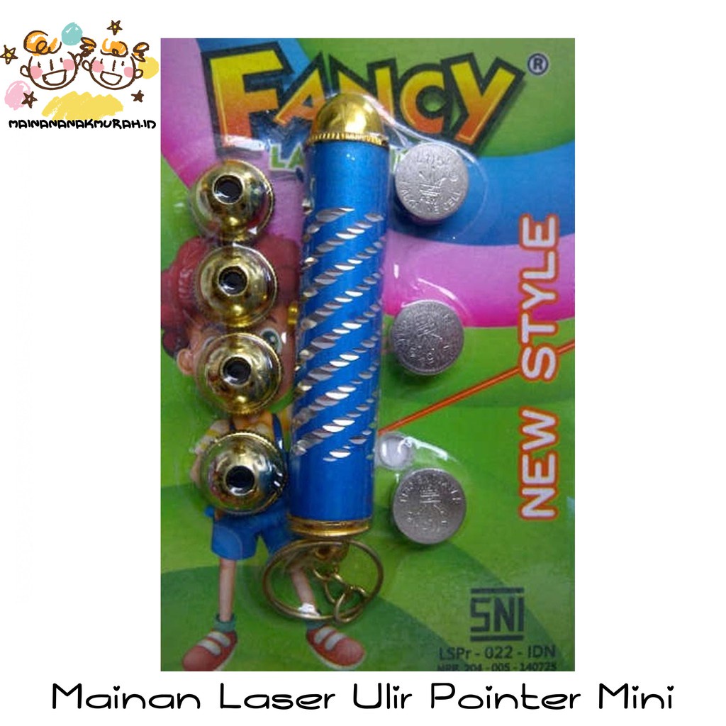Promo!! (Free 3 Baterai) Laser ulir Pointer Mini Pointing LED Fancy Mainan Edukasi Anak Murah