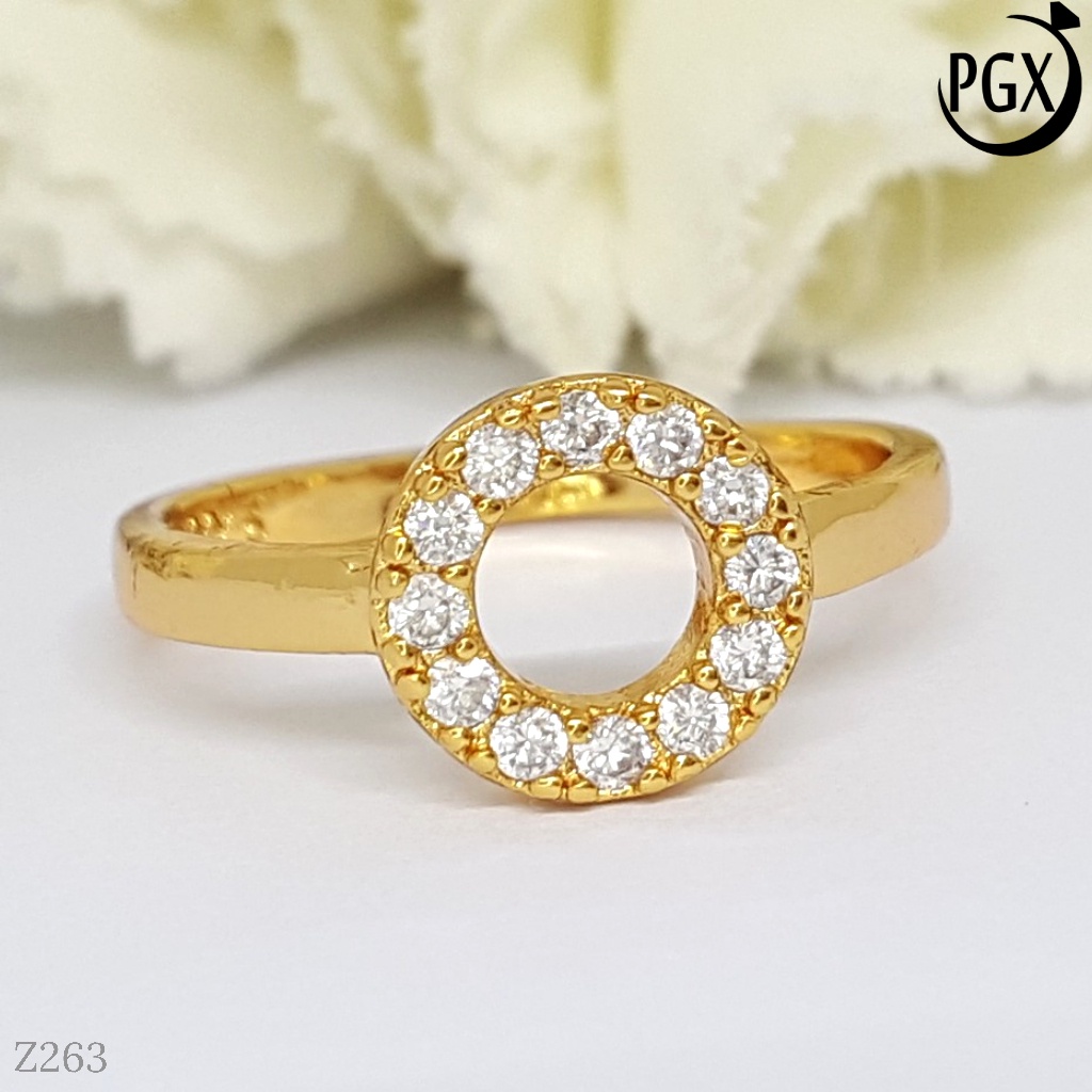 PGX Cincin Xuping Wanita Perhiasan Lapis Emas Aksesoris Fashion Premium - Z263