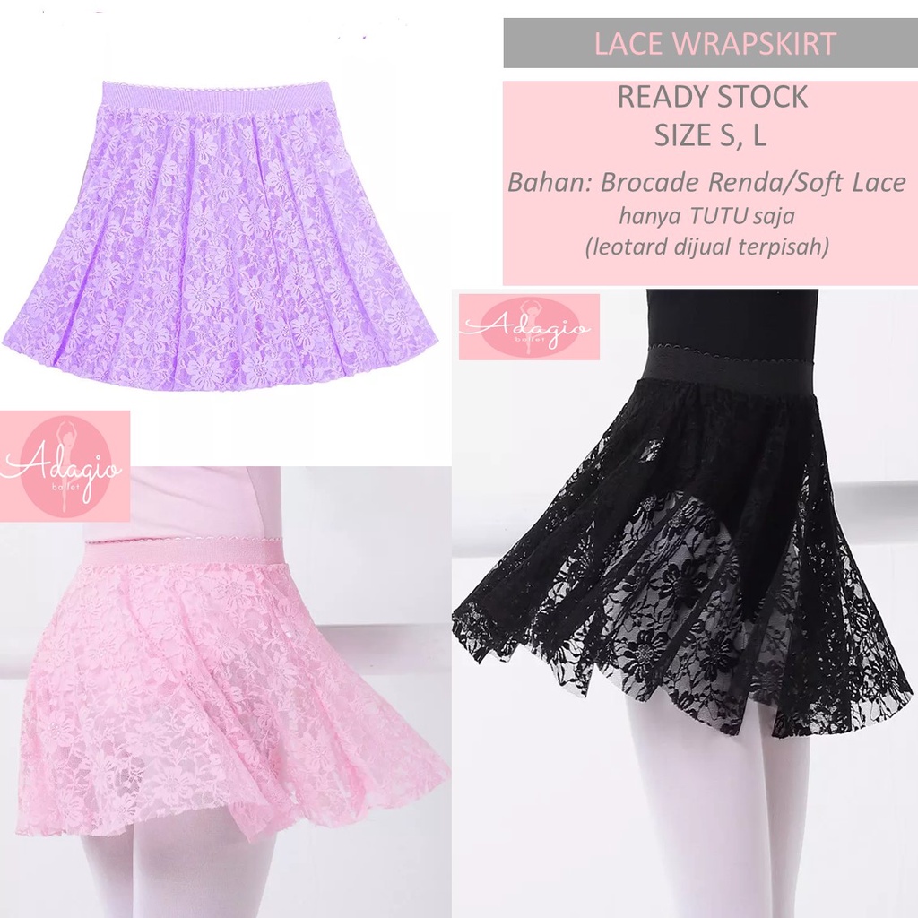 ROK RENDA BALET ANAK - WRAPSKIRT SOFT LACE KIDS BALLET GYM DANCE