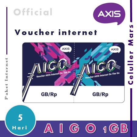 Voucher Axis Aigo 1.5 GB 5 Hari, Aigo 1 GB 5 Hari