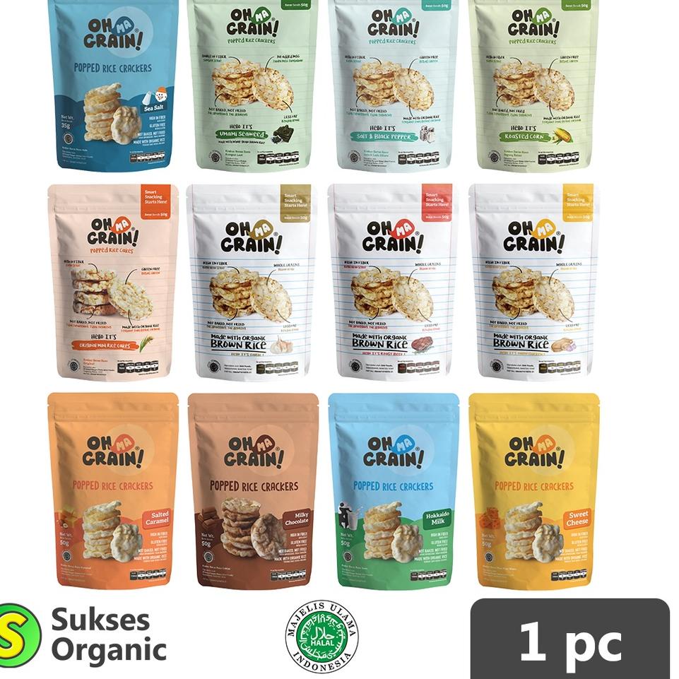 

Promo baru--Oh Ma Grain! Popped Rice Crackers / Snack Sehat Tanpa MSG Bebas Gluten