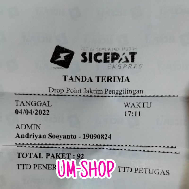 PENGIRIMAN BARANG JNT JNE SICEPAT SHOPEE EXPRESS GOSEND GRAB SAMEDAY INSTANT