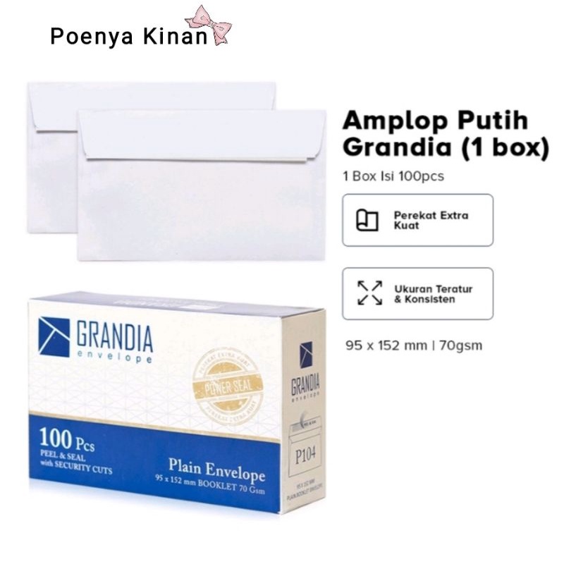 

Amplop Grandia Putih Amplop Polos Dengan Lem Perekat Isi 100 Lembar