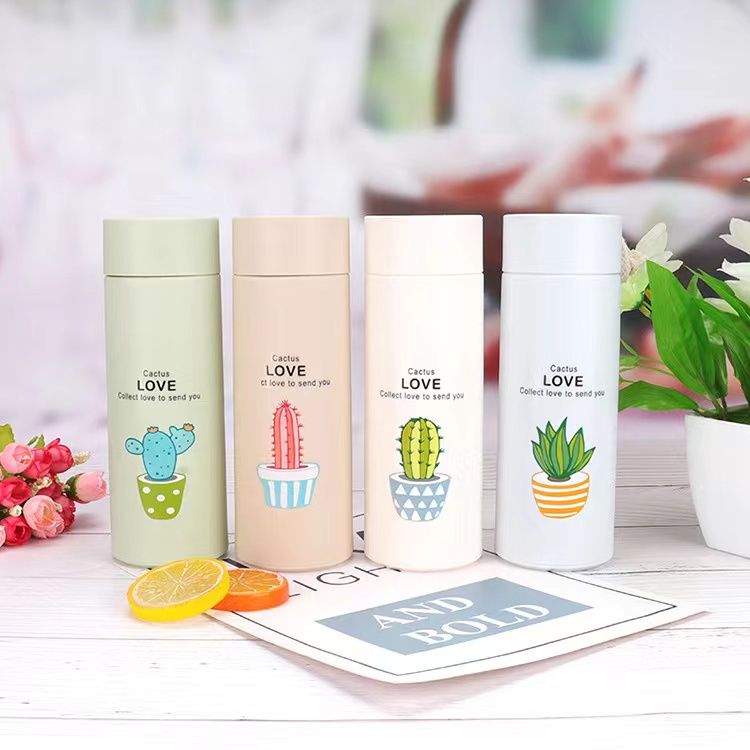 LUCKY BOTOL KACA Termos Tumbler Unik Motif Tanaman Cactus Kaktus Animal Six Oup 450 ML My Bottle GLASS MATERIAL