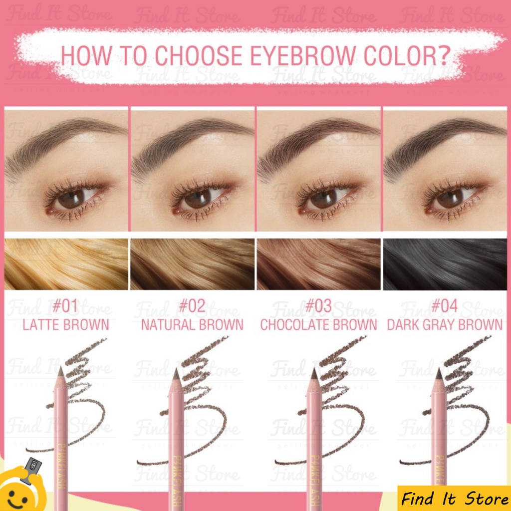 PINKFLASH Easy Eyebrow Pencil Waterproof | Pensil Alis BPOM