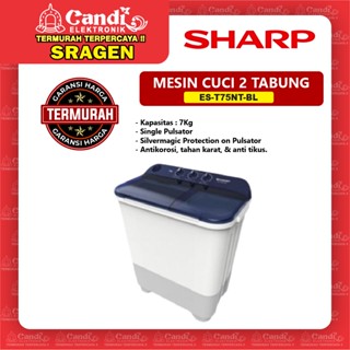 Jual SHARP MESIN CUCI 2 TABUNG 7 KG ES-T75NT-BL | Shopee Indonesia