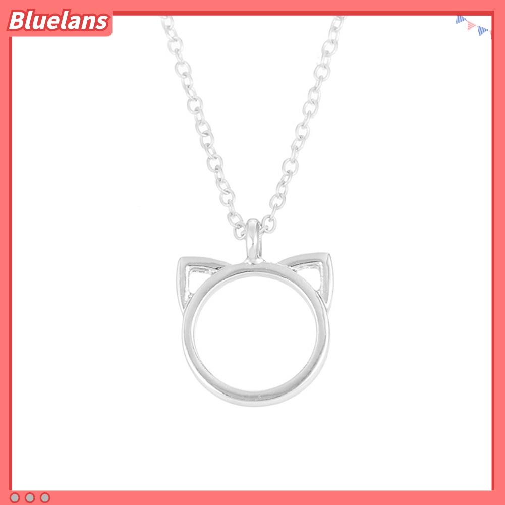 Bluelans Fashion Cat Ear Animal Shape Pendant Sweater Chain Necklace Jewelry Party