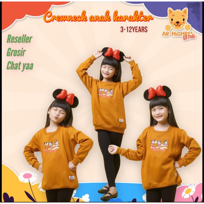 crewneck/switer anak/Crewneck Anak Laki-laki / Perempuan Motif Karakter Anak by Arhighres Kids