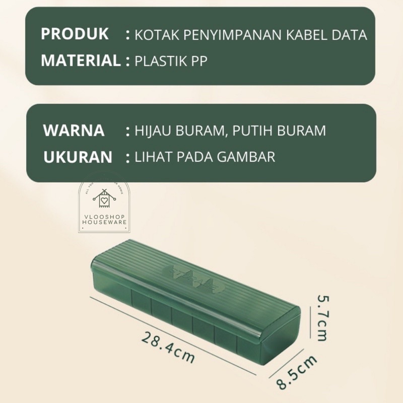 STORAGE BOX FOR HANDPONE CABLES | KOTAK PENYEKAT KABEL HP | TEMPAT PENYIMPANAN KABEL/JARUN/PRINTILAN