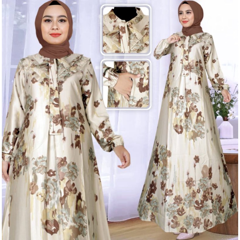 MALIKA Mode ALIKA DRESS GAMIS SUTRA SILK TERBARU//GAMIS SILK//GAMIS SEMI SUTRA PREMIUM
