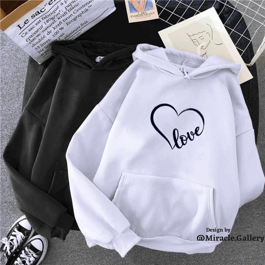 Sweater Hoodie Couple / Jaket Pasangan LOVE CIRCLE Bahan Fleece Premium