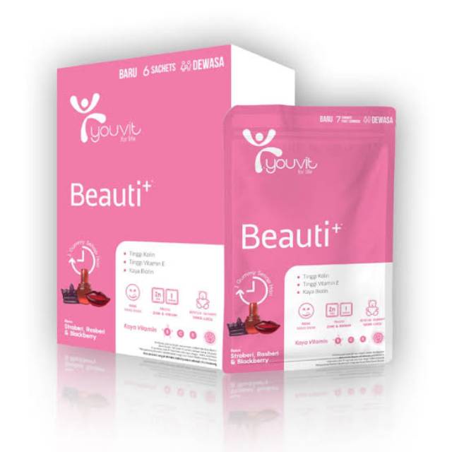 Youvit Gummy Multivitamin Beauti+ Beauti Beauty 1 Box (Isi 6 Sachet atau 42 Gums)