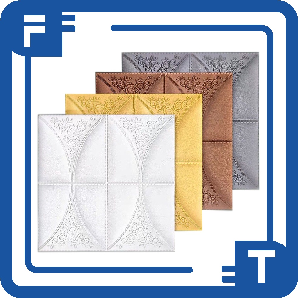 ✦FT✦ Wallpaper Dinding Sticker Foam / Wallfoam Brickfoam 3D Motif Batik Bunga Mawar 35cm x 35cm R782