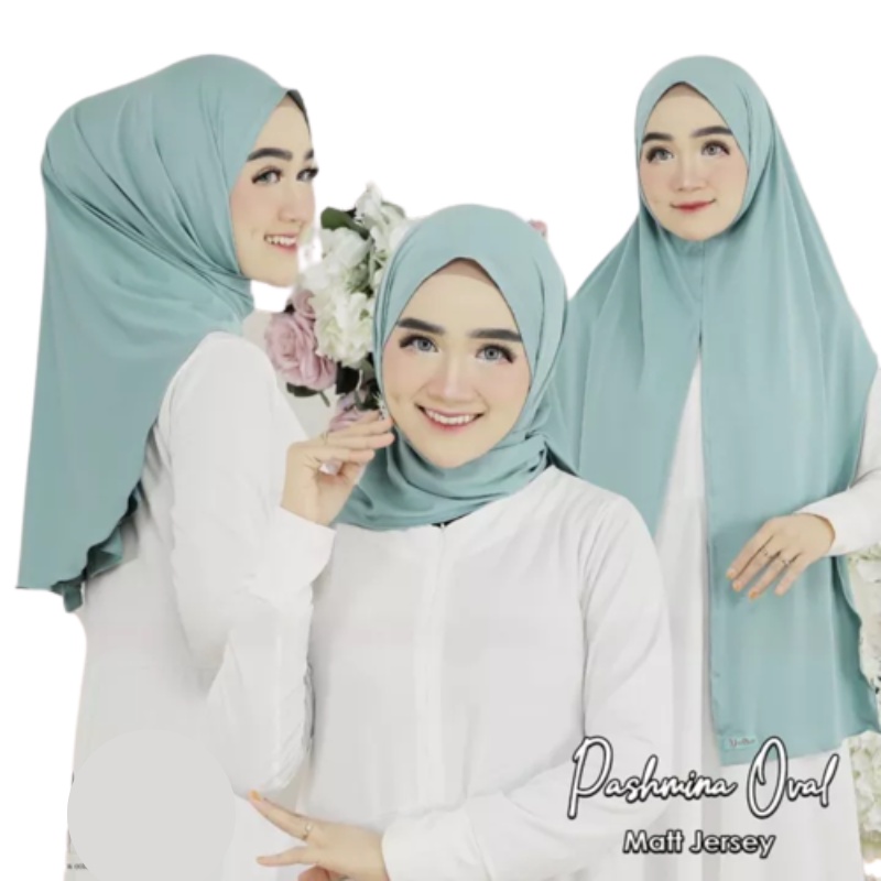 HIjab Pashmina Instan Oval Jersey Hijab Pastan Ameenah non pet polos