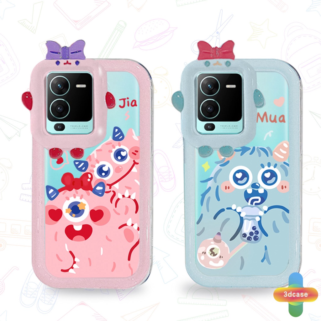 Case VIVO Y21S Y20S Y12i Y12S Y35 Y22 Y22S Y12 Y20 Y15S Y91C V23E Y16 V21 Y21 2021 Y21A Y21T Y30 Y33T Y01 Y91 Y30i Y93 Y95 Y15 Y17 T1 Y55 Y75 Y50 Y53S Y51 2020 Y51A Y10 Y33S Y1S Y11 Y31 Y20i Y91i Y51S Y20G Y02S Y21G Little Monster Lens Full Cover