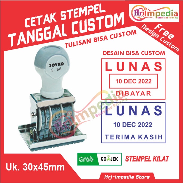 

Star Cetak Stempel Lunas Tanggal + Tambahan Tulisan Custom Sale!!!