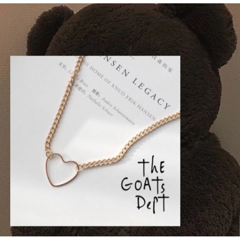 The Goats Dept Gold Heart Hollow Necklace / kalung original style skena stainless titanium pria wani