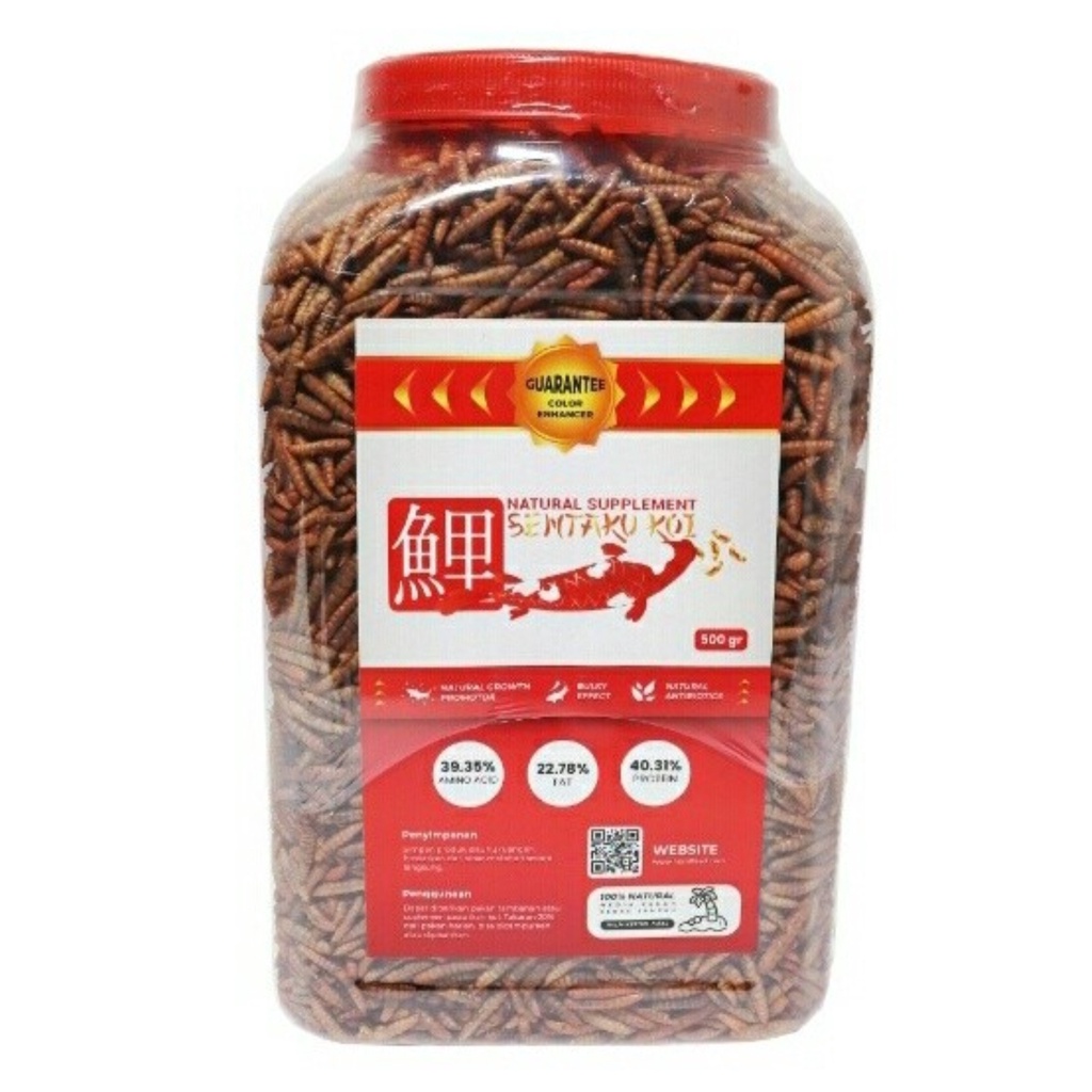 Sentaku Koi 450gr Maggot Magot BSF Ulat Kering Pakan Makanan Ikan Hias