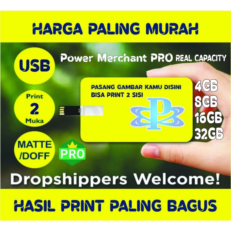 flashdisk kartu real capacity polos atau custom garansi