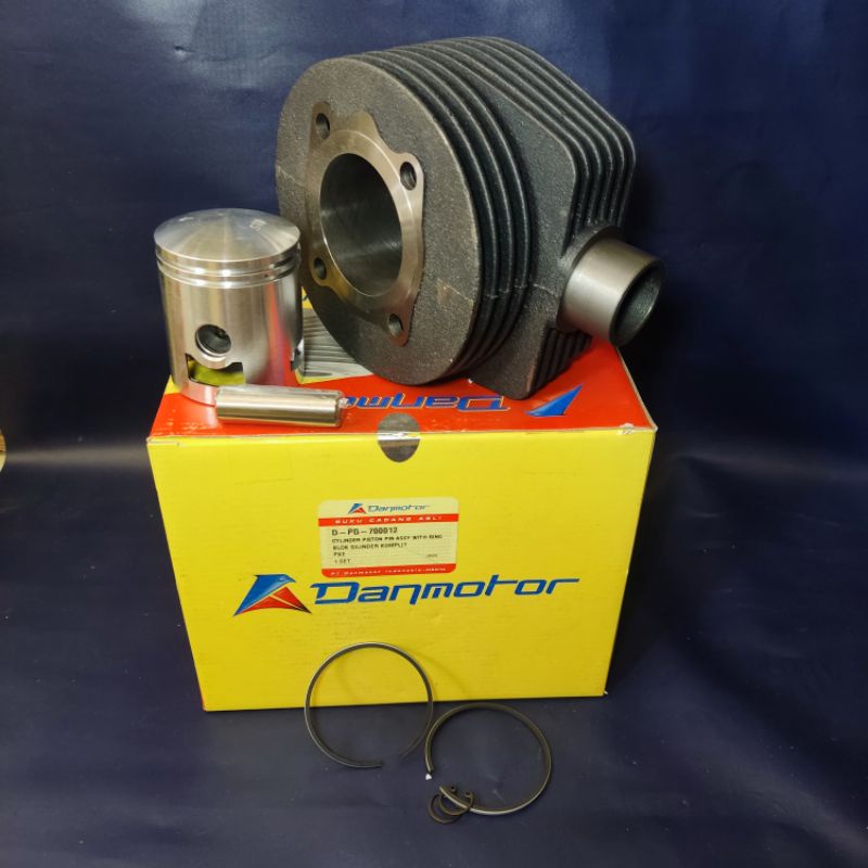 Blok Seher Vespa / Blok Silinder Vespa Set / Blok Piston Komplit Vespa Lubang 3 Ring Tipis Danmotor