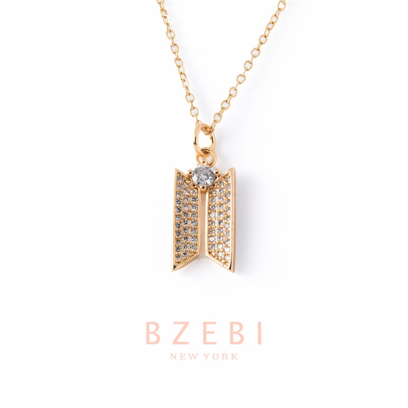 Kalung Emas 18k Liontin Berlian Bahan Titanium Steel 1100n Anti Karat Untuk Hadiah Ulang Tahun Wanita