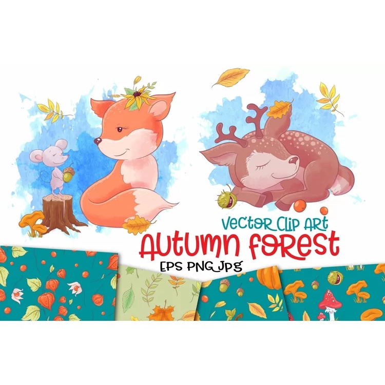 Autumn Forest Vector Clip Art