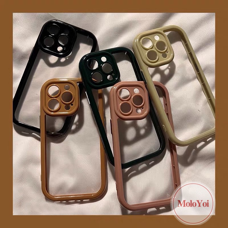 Soft Case Pelindung Kamera Belakang Bahan Akrilik Transparan Glossy Untuk iPhone 11 14 13 12 Pro MAX XR 14 Plus X XS MAX