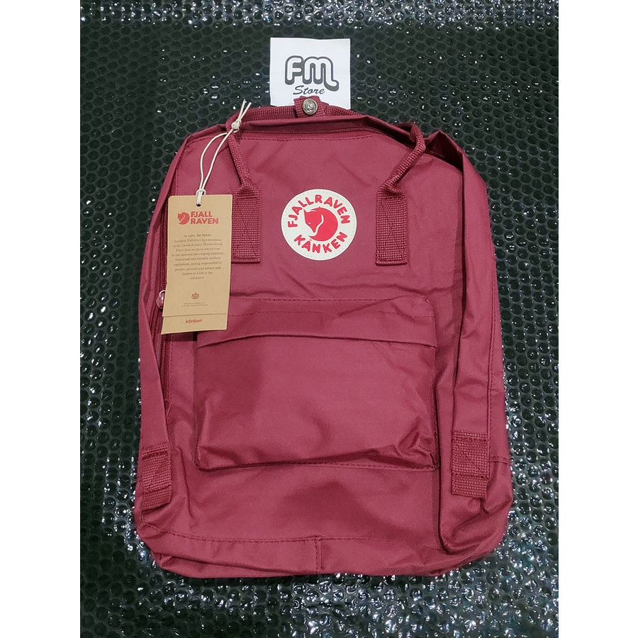 SALE Tas Ransel Kan Ken MEDIUM Polos Simple / Backpack Sekolah Wanita (READY GOSEND)-maroon