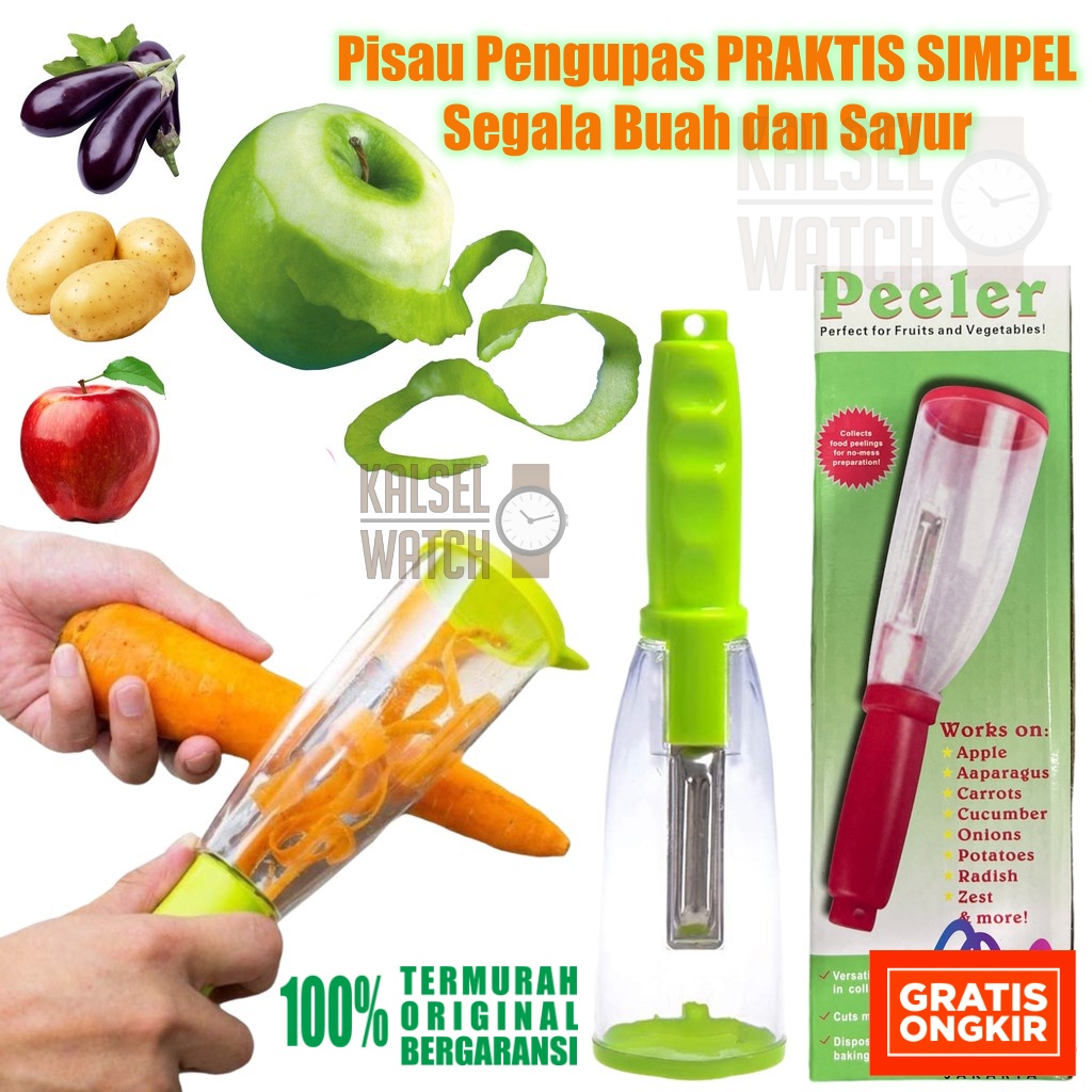 Pisau Pengupas Kulit Buah Model Tabung Alat Kupas Pisao Kulit Parutan Pemarut Peeler Sayuran Buah Wortel Kentang Apel Timun Mentimun Singkong AD1