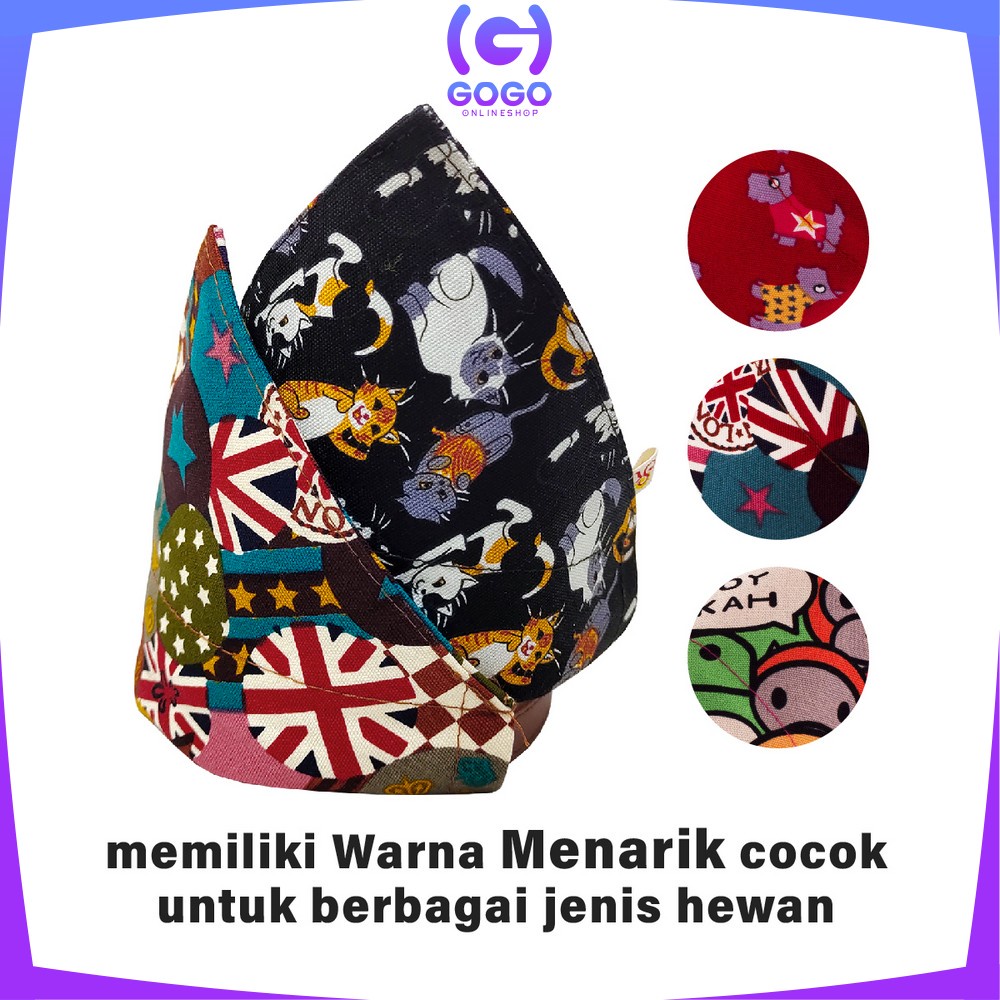 GOGO-C568 Kalung Bandana Slayer Kucing Anjing Motif Syal Segitiga / Kalung Scarf Anjing Kucing Kelinci Aksesoris Hewan Peliharaan