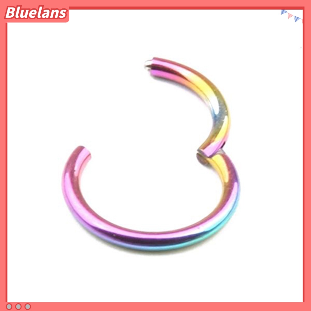 Bluelans 1 Pc 16G 14G Hinged Segment Hoop Ring Stainless Steel Lip Nose Septum Piercing