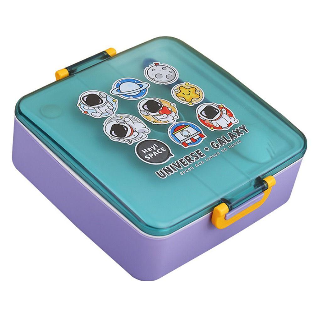 Solighter Lunch Box Microwavable Space Motif Astronot 13.L Untuk Siswa Pekerja Kantor Wadah Makanan