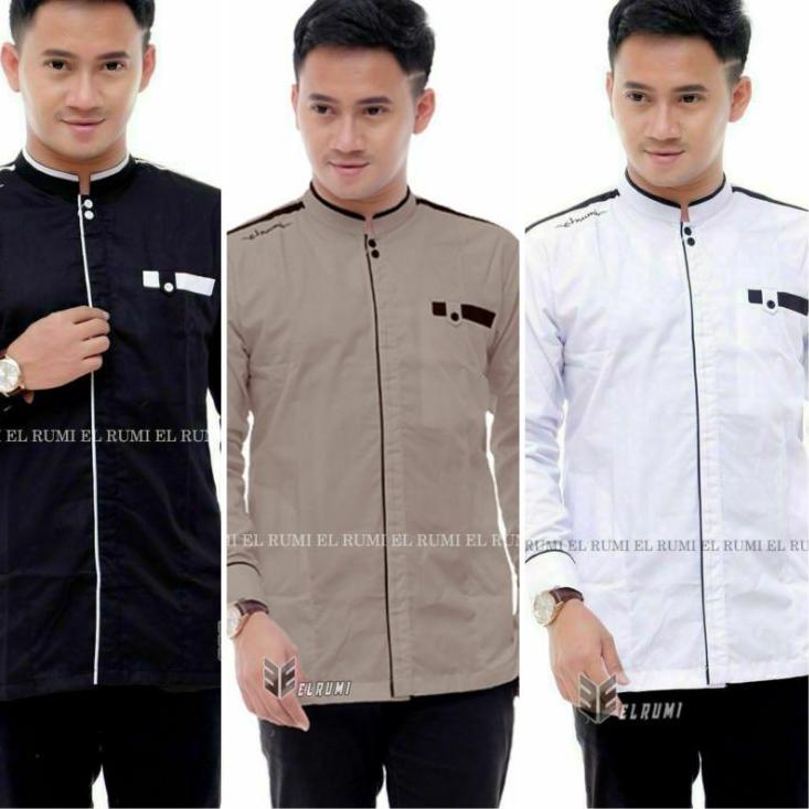 Termurah Baju Koko El Rumi Baju Koko polos baju Koko Dewasa Baju Koko modern 2021 Terlaris El Rumi