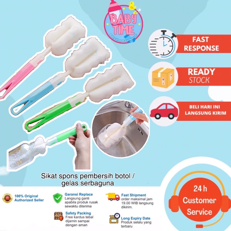 Cleaner Sponge Sikat Botol / Spons tongkat pembersih botol / Gelas