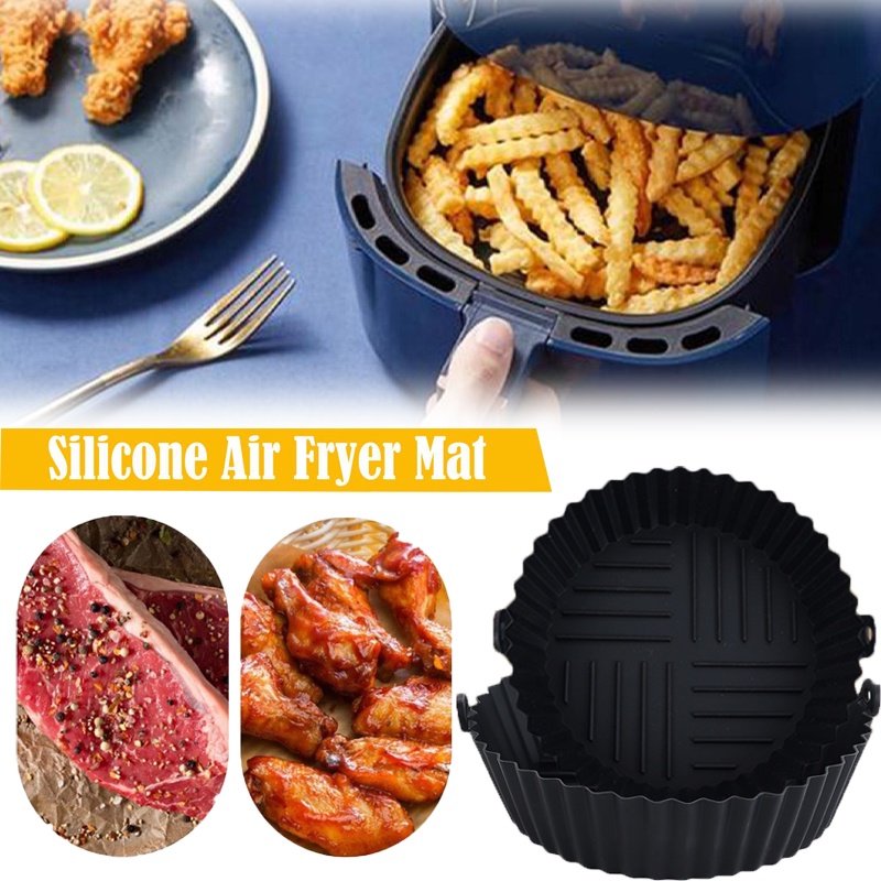 Alas Panci / Wajan Air Fryer Bentuk Bulat Bahan Silikon Anti Lengket Reusable