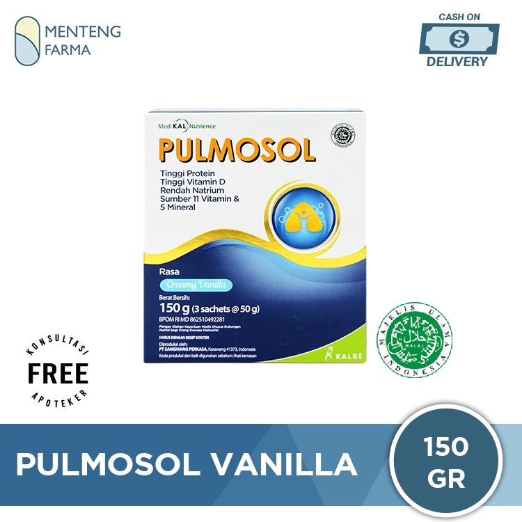 Pulmosol Vanila 150 Gram - Susu Nutrisi Kesehatan Pernapasan