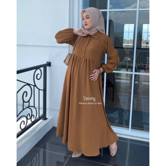 Dress Maxi wanita - Moana Dress - Bahan CRINKLE AIRFLOW