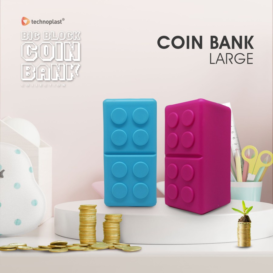 TECHNOPLAST COIN BANK BIG BLOCK | CELENGAN PLASTIK LEGO 2 VARIAN