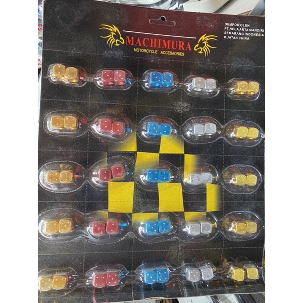 tutup pentil ban sepeda/motor/mobil motif(harga perpapan/isi 25set)